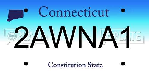 2AWNA1 Connecticut License Plate