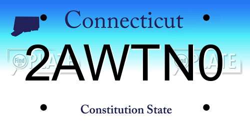 2AWTN0 Connecticut License Plate
