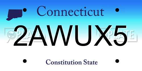 2AWUX5 Connecticut License Plate