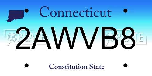 2AWVB8 Connecticut License Plate