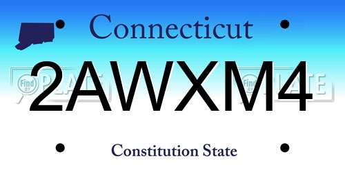 2AWXM4 Connecticut License Plate