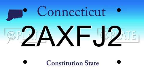 2AXFJ2 Connecticut License Plate