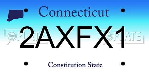 2AXFX1 Connecticut License Plate