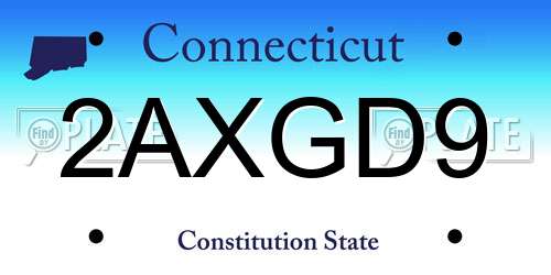 2AXGD9 Connecticut License Plate