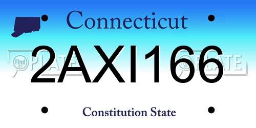 2AXI166 Connecticut License Plate