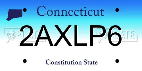 2AXLP6 Connecticut License Plate