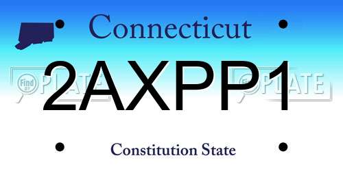 2AXPP1 Connecticut License Plate