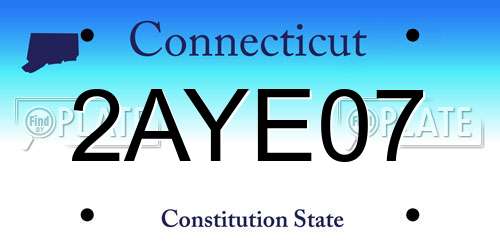 2AYE07 Connecticut License Plate