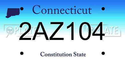 2AZ104 Connecticut License Plate