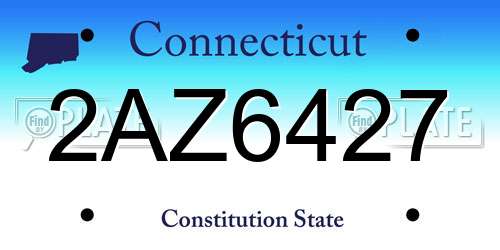 2AZ6427 Connecticut License Plate