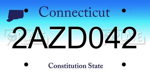 2AZD042 Connecticut License Plate