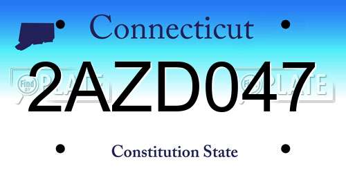 2AZD047 Connecticut License Plate