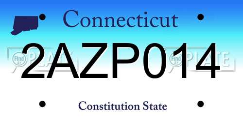 2AZP014 Connecticut License Plate