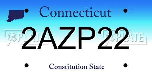 2AZP22 Connecticut License Plate