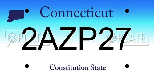 2AZP27 Connecticut License Plate