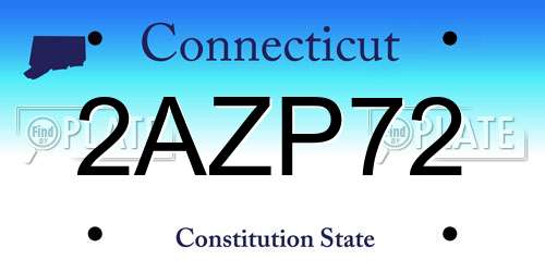 2AZP72 Connecticut License Plate
