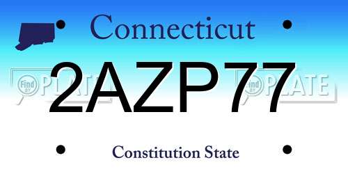 2AZP77 Connecticut License Plate