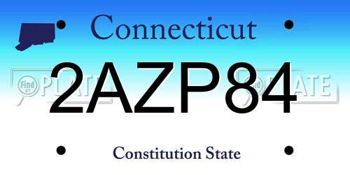 2AZP84 Connecticut License Plate