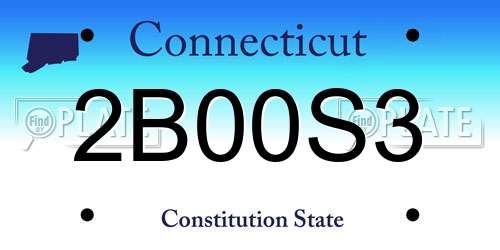 2B00S3 Connecticut License Plate