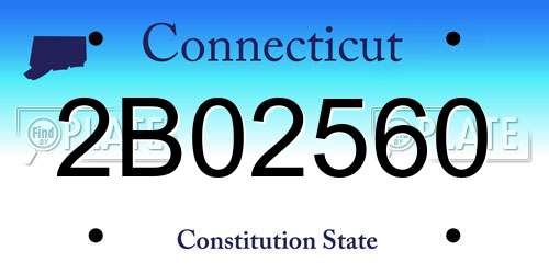 2B02560 Connecticut License Plate