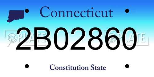 2B02860 Connecticut License Plate