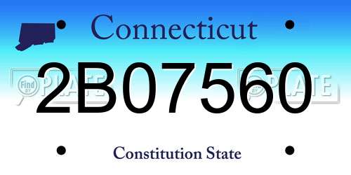 2B07560 Connecticut License Plate
