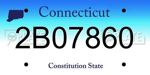 2B07860 Connecticut License Plate
