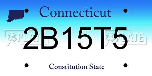 2B15T5 Connecticut License Plate