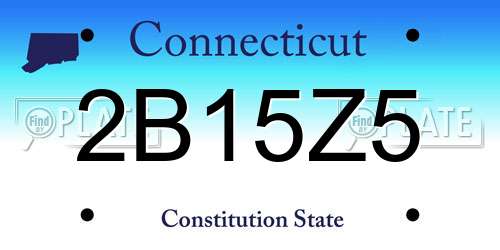 2B15Z5 Connecticut License Plate
