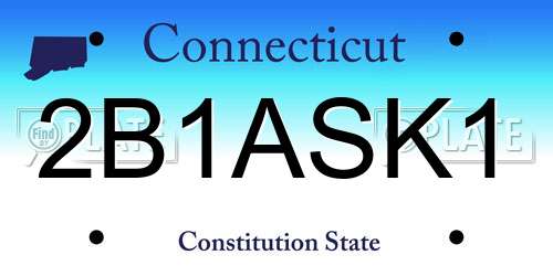 2B1ASK1 Connecticut License Plate