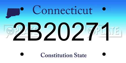 2B20271 Connecticut License Plate