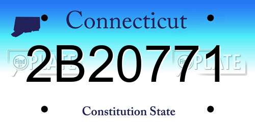 2B20771 Connecticut License Plate