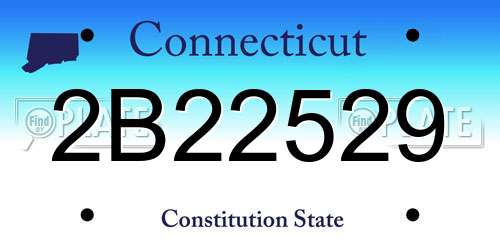 2B22529 Connecticut License Plate
