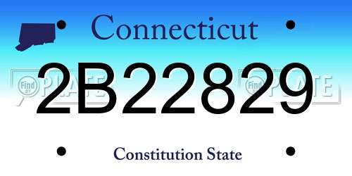 2B22829 Connecticut License Plate