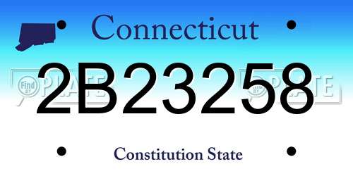 2B23258 Connecticut License Plate