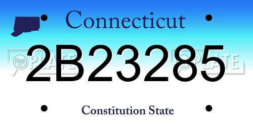 2B23285 Connecticut License Plate