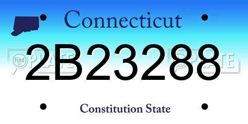 2B23288 Connecticut License Plate