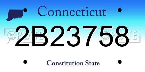 2B23758 Connecticut License Plate
