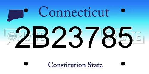 2B23785 Connecticut License Plate