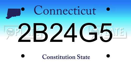 2B24G5 Connecticut License Plate