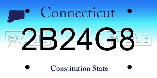 2B24G8 Connecticut License Plate