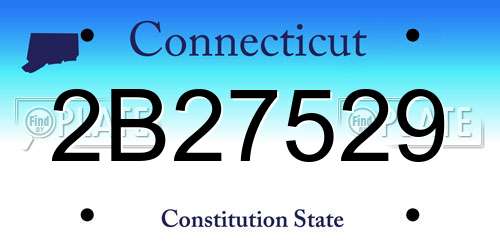 2B27529 Connecticut License Plate