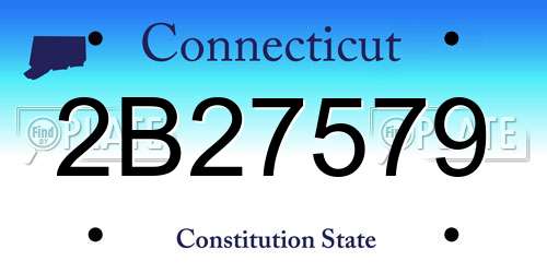 2B27579 Connecticut License Plate