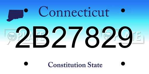 2B27829 Connecticut License Plate