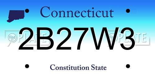 2B27W3 Connecticut License Plate