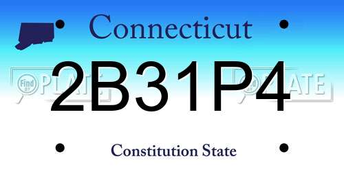 2B31P4 Connecticut License Plate
