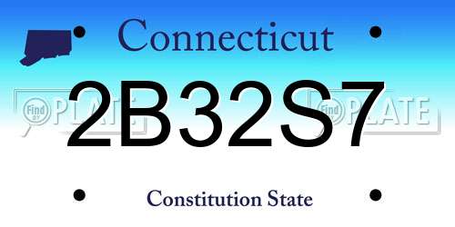 2B32S7 Connecticut License Plate