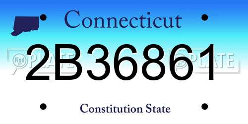 2B36861 Connecticut License Plate
