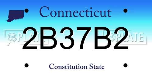 2B37B2 Connecticut License Plate