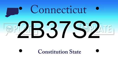 2B37S2 Connecticut License Plate